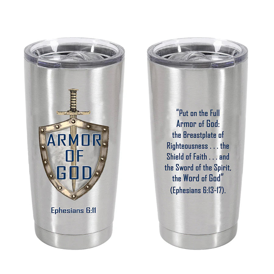 TAZA DE VIAJE "ARMOR OF GOD" - FORTALEZA Y FE EN CADA CAMINO