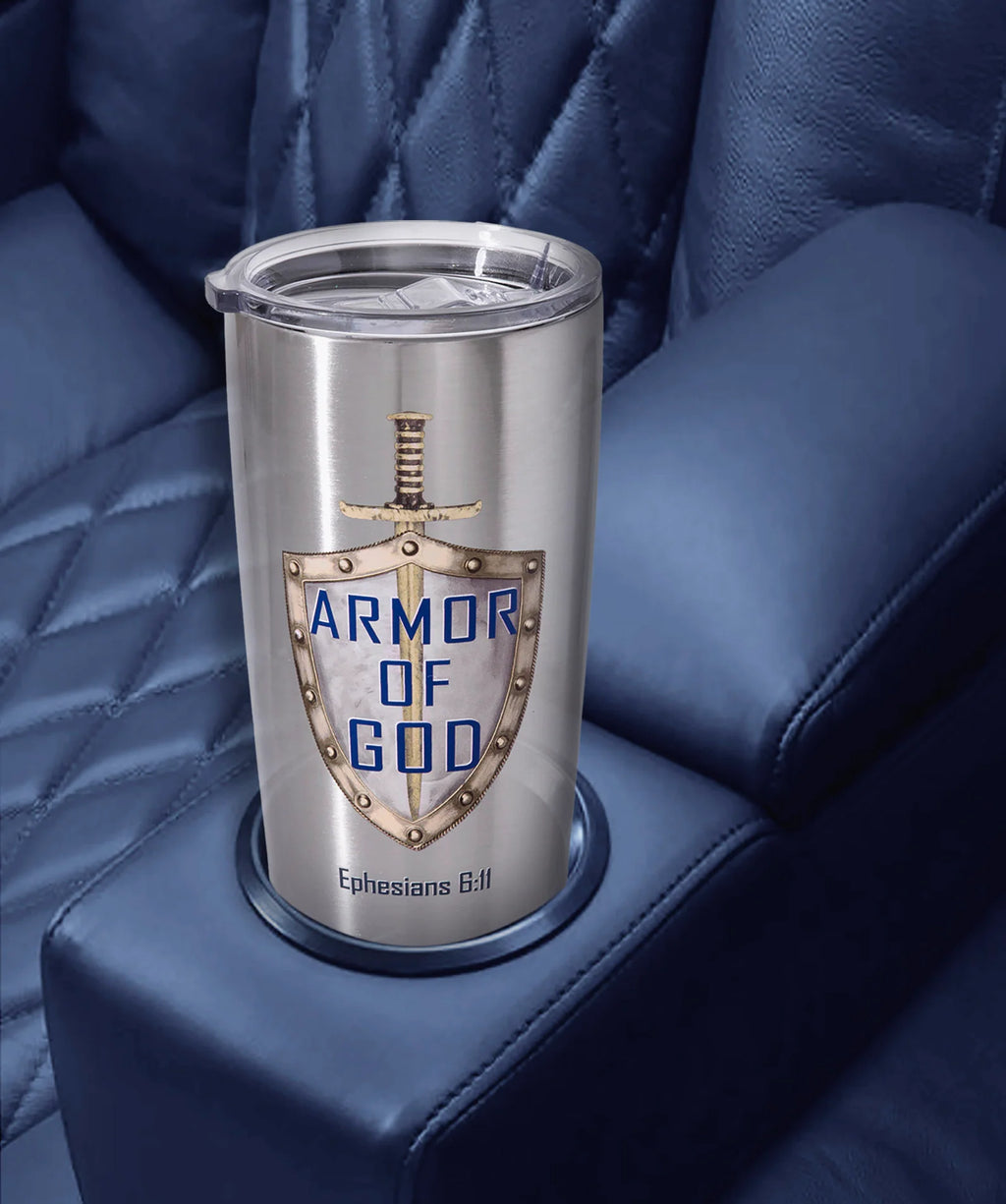 TAZA DE VIAJE "ARMOR OF GOD" - FORTALEZA Y FE EN CADA CAMINO