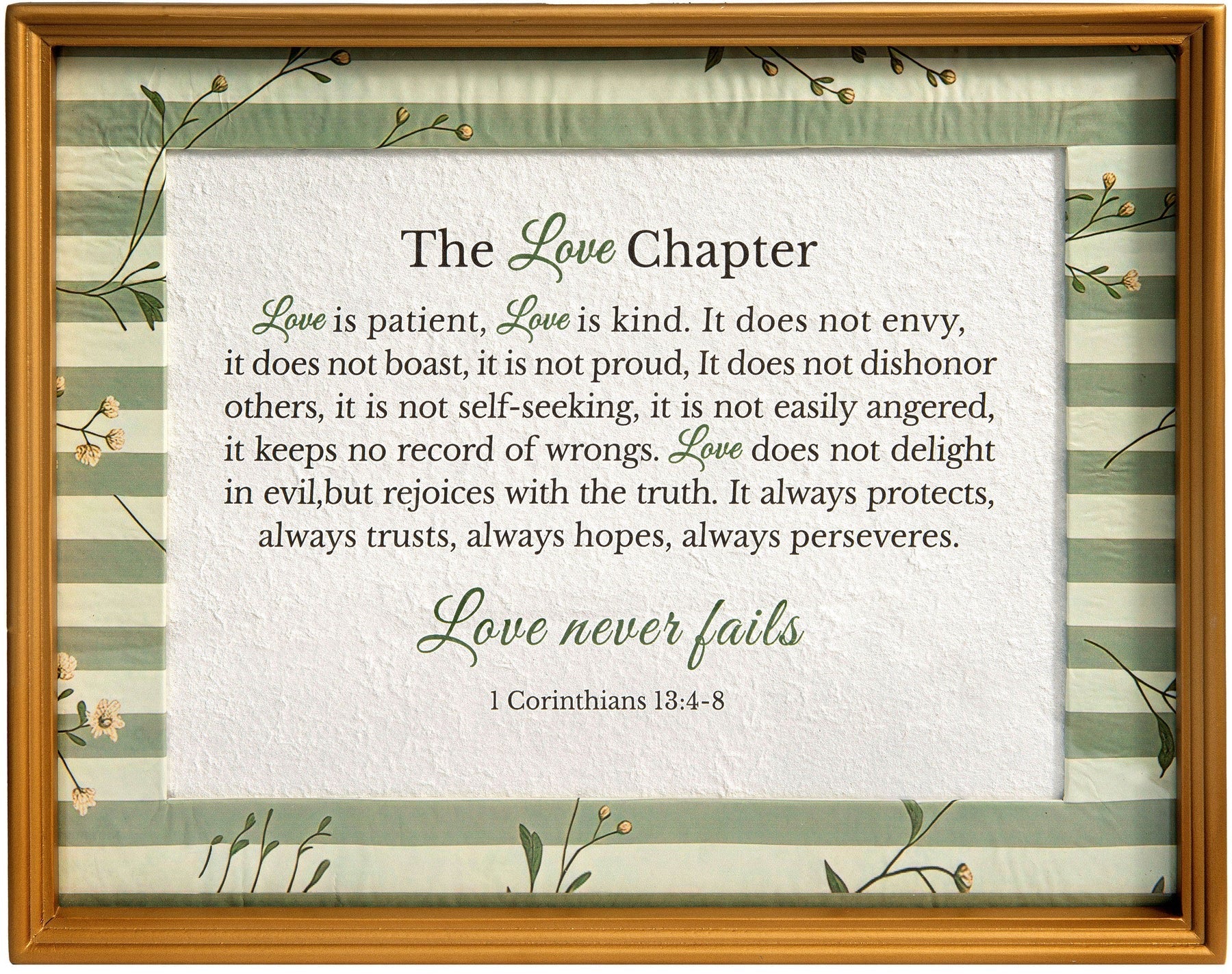 El Capítulo del Amor – 1 Corintios 13 Arte Enmarcado