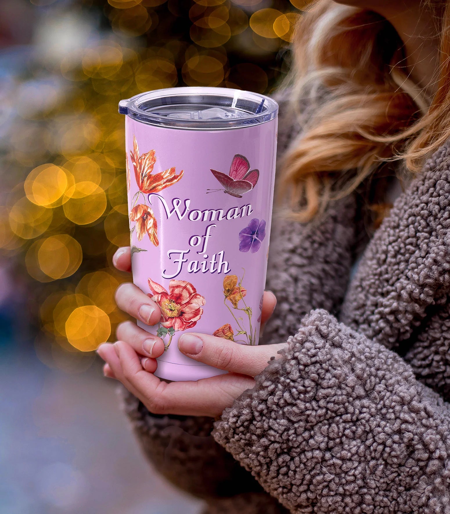 TAZA DE VIAJE DE MUJER DE FE